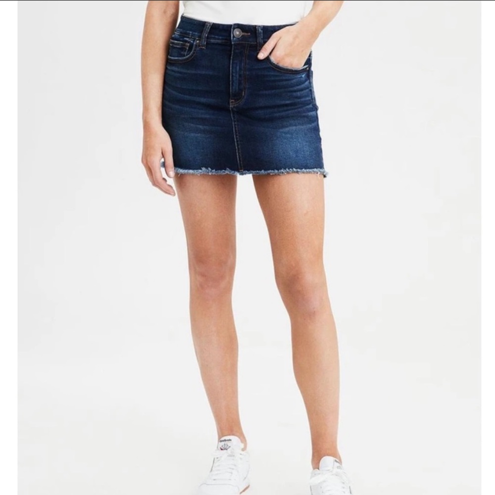 American Eagle Next Level Stretch Hi Rise Mini Denim Skirt